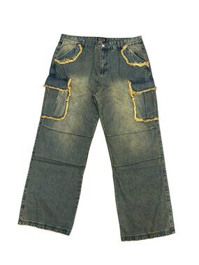 NWOT Vale Forever Mns Sz 40 Vintage Orange Green Wash Frayed